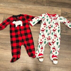 Size 6 Month Fleece Christmas Jammie Bundle